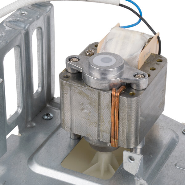 A Solwave replacement fan motor with wires attached.