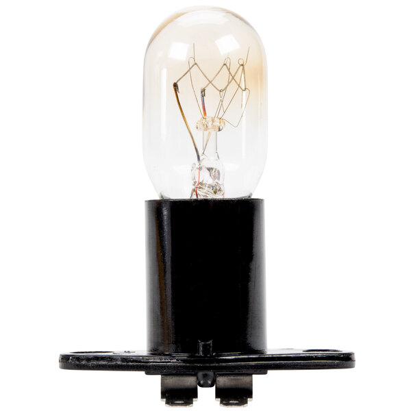 A close-up of a Solwave light bulb with a black base.