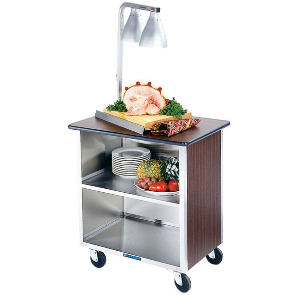 Lakeside 646W Heavy-Duty Stainless Steel Three Shelf Enclosed Cart with Laminate Finish - 36" x 22" x 36 5/8"