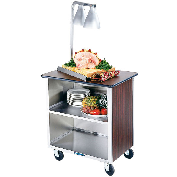 Lakeside 626W Heavy-Duty Stainless Steel Three Shelf Enclosed Cart with Laminate Finish - 28 1/4" x 18 3/4" x 32 5/8"