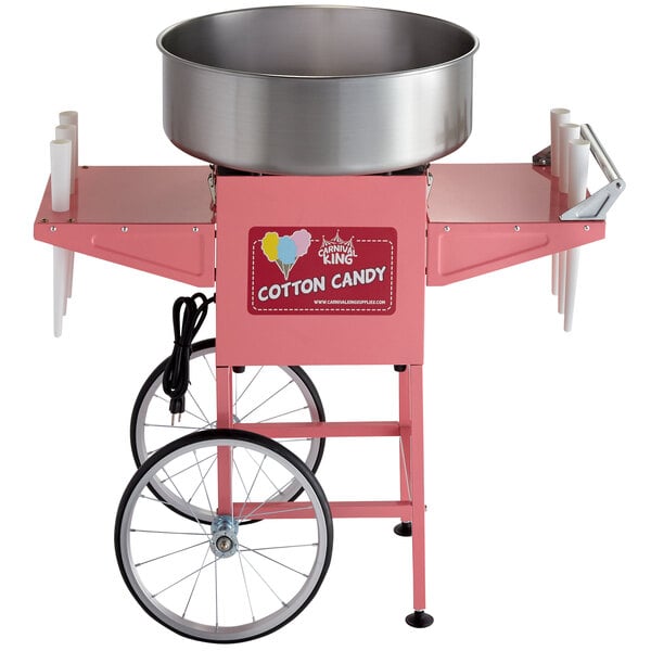 1050 W Carnival King Cotton Candy Machine with 21" S/S Bowl & Cart 110 V 