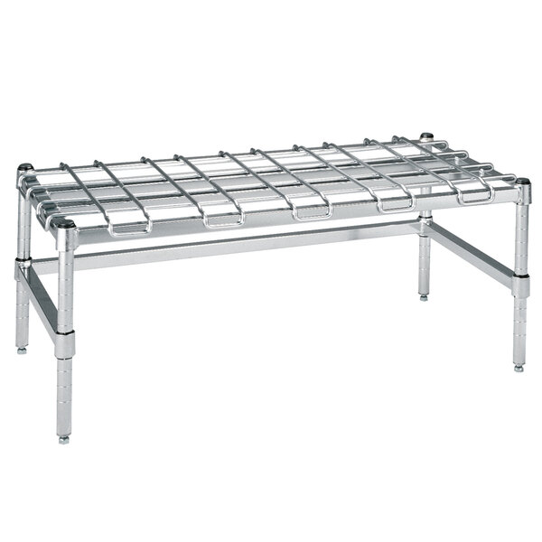 Metro HDP56C 24" x 60" x 16 1/4" Super Heavy Duty Chrome Dunnage Rack with Wire Mat - 2400 lb. Capacity