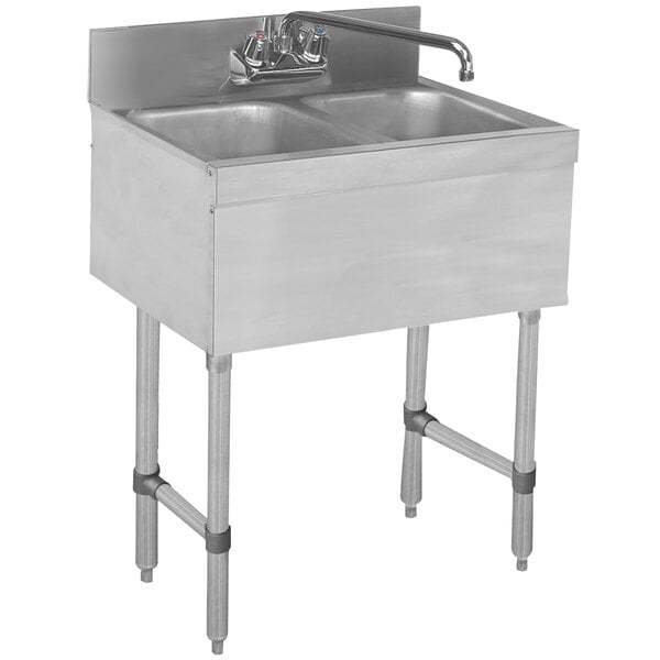 Advance Tabco SLB-22C Two Compartment Stainless Steel Bar Sink - 24" x 18"