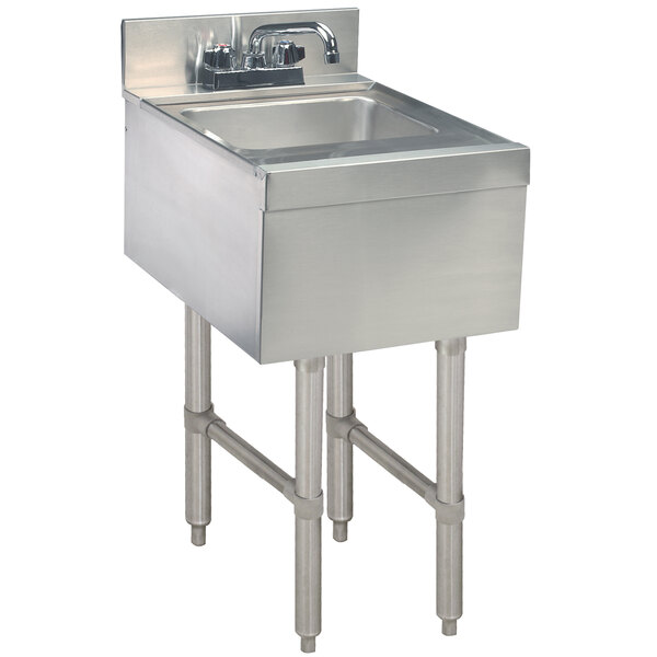 Advance Tabco CR-HS-15 Stainless Steel Underbar Hand Sink with Deck Mount Faucet - 15" x 21"