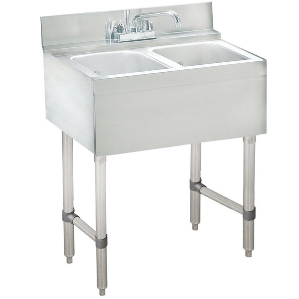 Advance Tabco CRB-22C Two Compartment Stainless Steel Bar Sink - 24" x 21"
