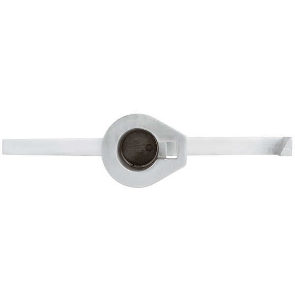A white plastic Avantco flat beater with a black circle.