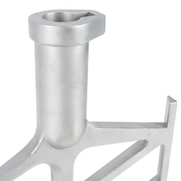 A close-up of a silver Avantco cast aluminum flat beater.