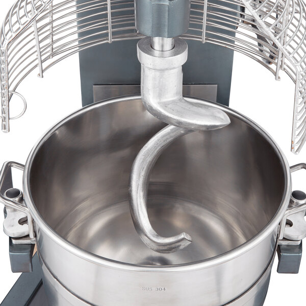 A metal spiral attachment for an Avantco mixer.