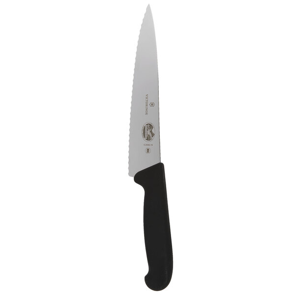Victorinox 5.2033.19X1 7 1/2" Serrated Chef Knife with Fibrox Handle