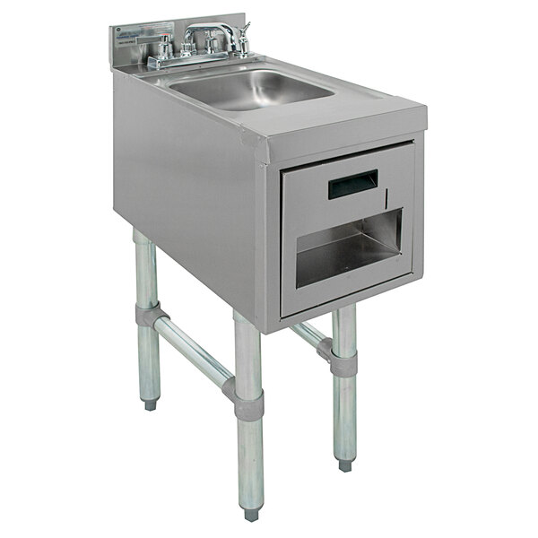 Advance Tabco SC-12-TS Stainless Steel Underbar Hand Sink with Soap / Towel Dispensers - 12" x 21"