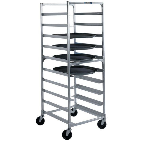 Lakeside 8582 Aluminum Oval Tray Cart for 23 1/2" x 29" Trays - 9 Tray Capacity