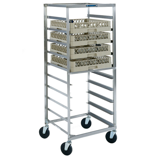 Lakeside 198 Stainless Steel Mobile Glass Rack Cart - 22" x 22 1/4" x 58 1/2"
