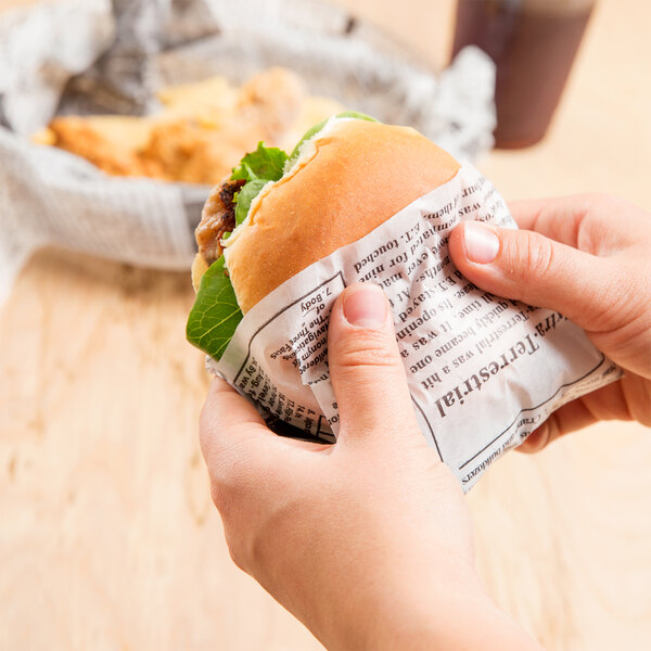 Choice 16" x 12" Newspaper Print Deli Sandwich Wrap Paper 500/Pack