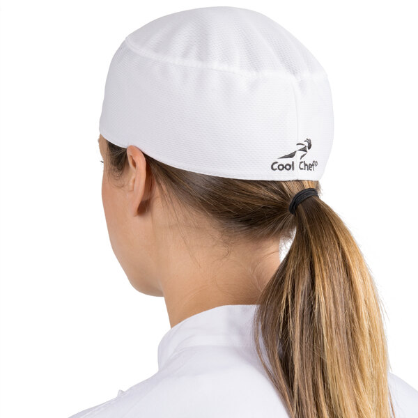 Chefs cap skull cap white polycotton universal fit 