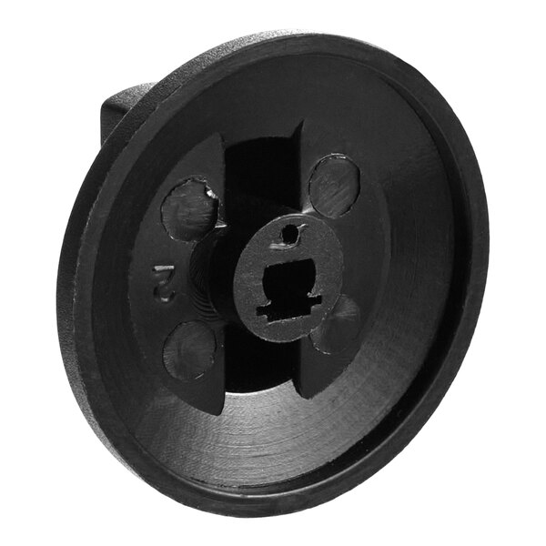 A black plastic thermostat knob for Avantco equipment.