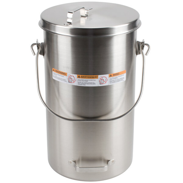 Vollrath 59200 20 Qt. Stainless Steel Covered Ice Cream Pail with HookOn Cover Vollrath 59200 20 Qt. Stainless Steel Covered Ice Cream Pail with HookOn Cover