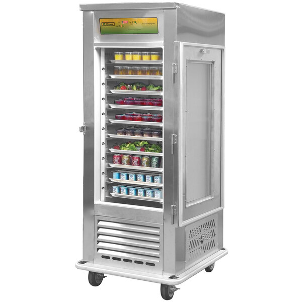 An Alluserv stainless steel reach-in refrigerator with solid doors.