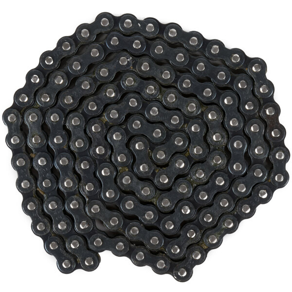 A close-up of a black chain.