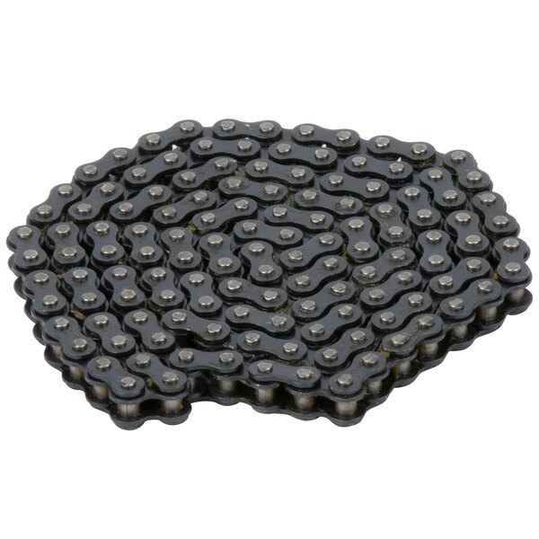 A close-up of a black chain.