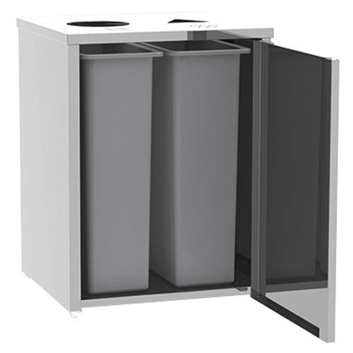 Lakeside 3312 Stainless Steel Rectangular Refuse / Recycle Station with Top Access - 26 1/2" x 23 1/4" x 34 1/2"