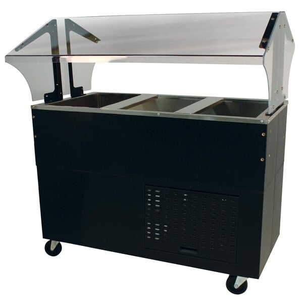 Advance Tabco BMACP3-B-SB Mechanically Assisted Three Well Everyday Buffet Cold Pan Table with Enclosed Base - Open Well