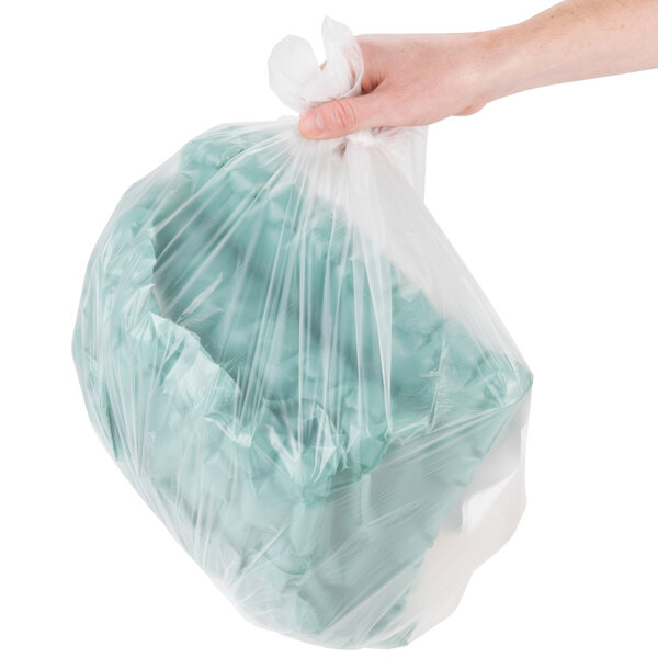 7-10 Gallon Clear Trash Bags 50 Pack/1 Roll Small Can Liners 24" X 24" 8 Mic 