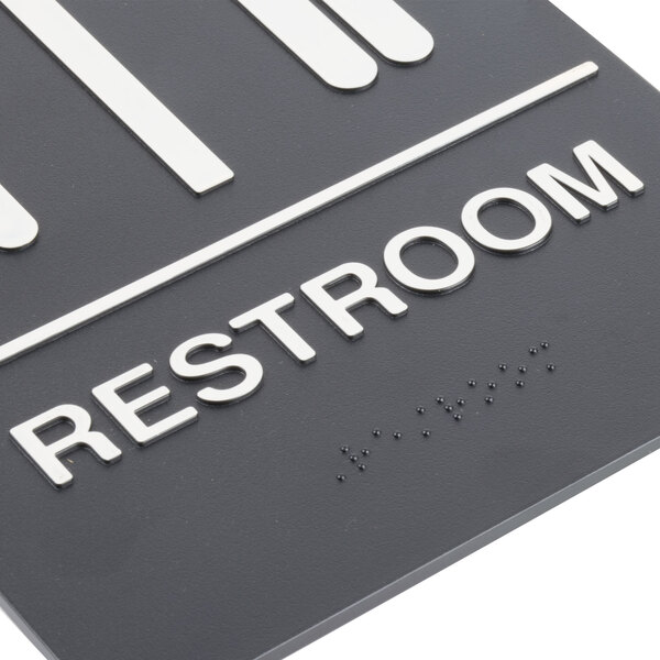 Black and White Unisex Restroom Sign with Braille 9