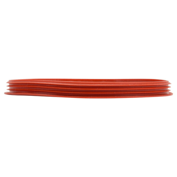 A red plastic bowl gasket with a thin red stripe.