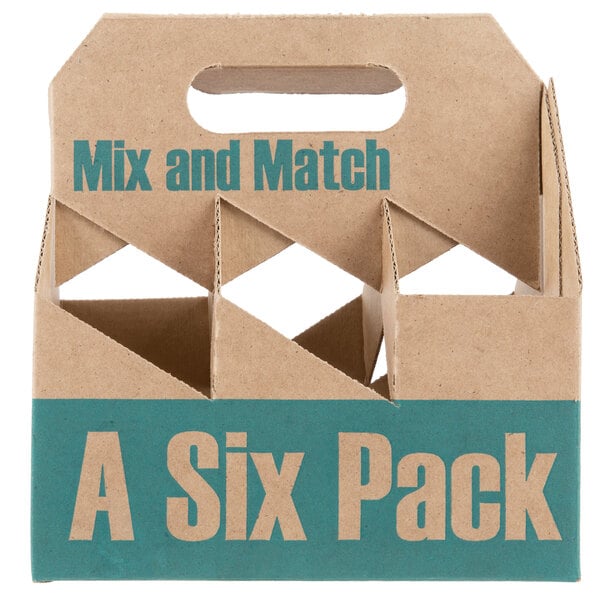 TFD Supplies Six Pack Bottle Cardboard Carrier Boxes for 12oz Beer or Soda Bottles 10 Pack