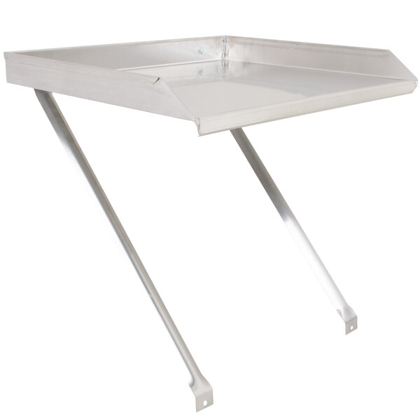 An Advance Tabco detachable drainboard with metal legs.