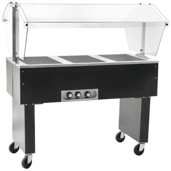Eagle Group BPDHT3 Deluxe Service Mates Three Pan Open Well Portable Hot Food Buffet Table with Open Base - 120V
