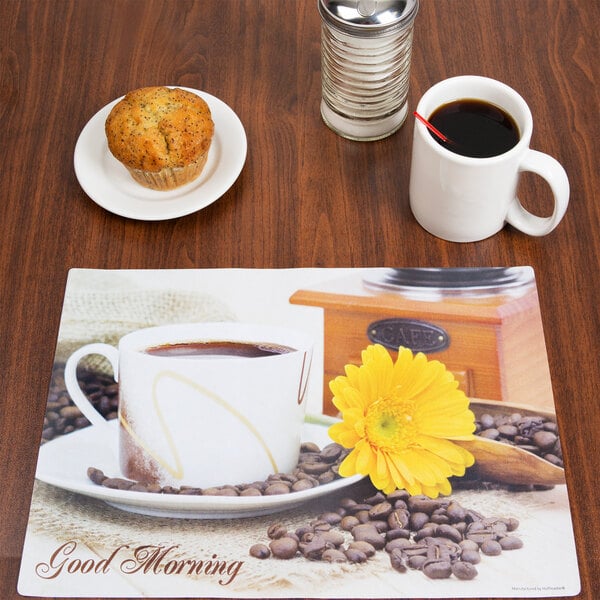 Hoffmaster 311118 10" x 14" Good Morning Paper Placemat   - 1000/Case