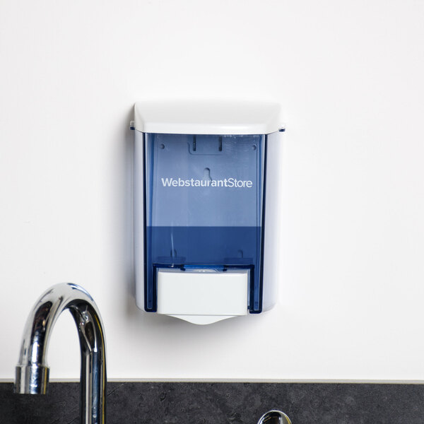 30 oz. White Bulk Soap, Sanitizer, and Lotion Dispenser (IMP 9330) - 4 1/2" x 4" x 6 1/4"