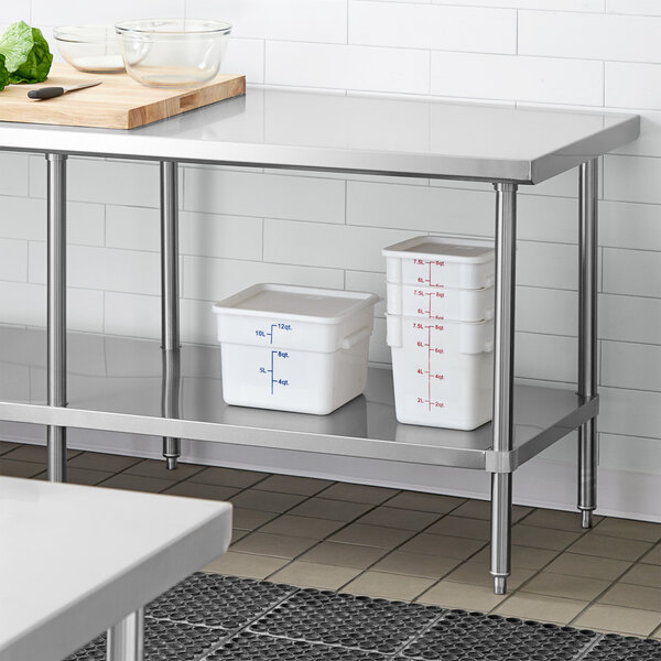 Regency Adjustable Stainless Steel Work Table Undershelf for 30" x 84" Tables - 18 Gauge