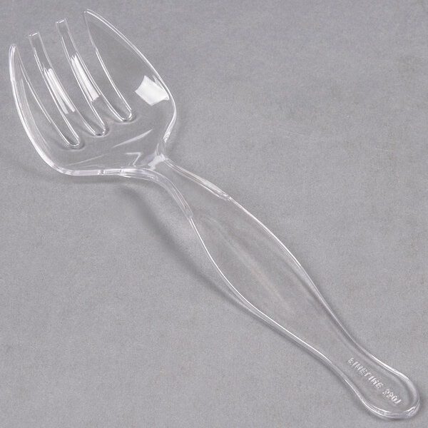 Fineline 3301CL Platter Pleasers Clear Plastic 8 1/2" Serving Fork
