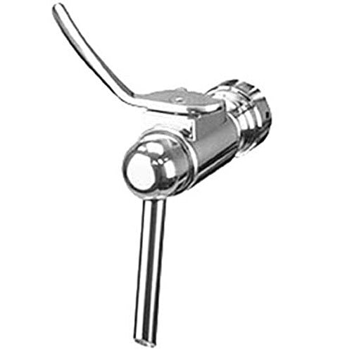 A Micro Matic polished stainless steel wine faucet with a stainless steel lever.