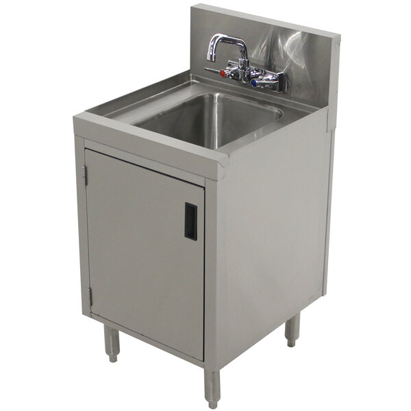 Advance Tabco PRHSC-19-18 Prestige Series Stainless Steel Underbar Hand Sink with Cabinet Base - 20" x 18"