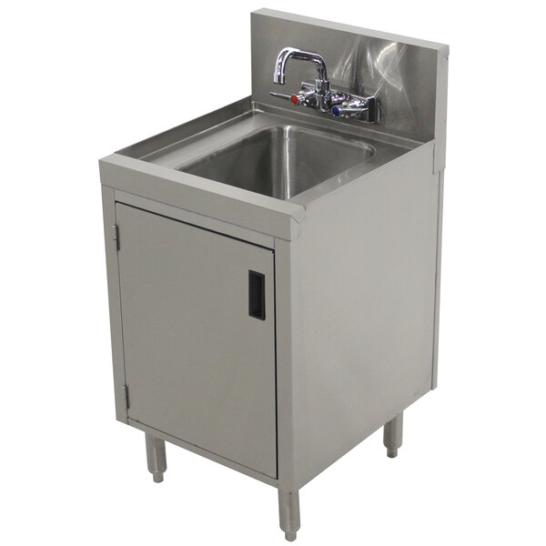 Advance Tabco PRHSC-19-12 Prestige Series Stainless Steel Underbar Hand Sink with Cabinet Base - 20" x 12"