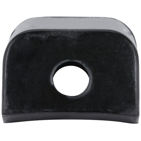 A black rubber leg with a hole for an Avantco S600 Soup Kettle.