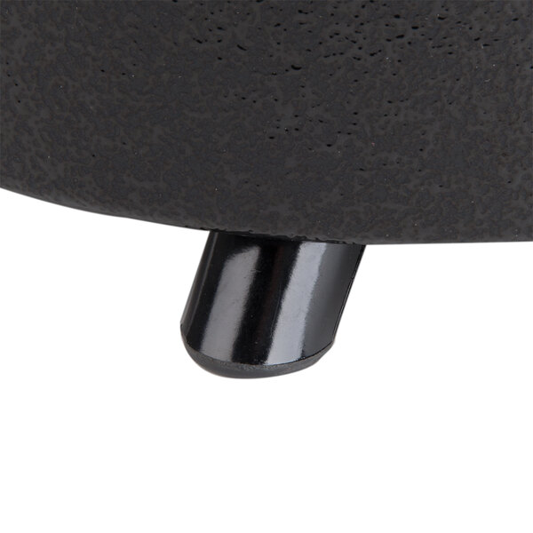 A close up of a black leg for an Avantco W300 Series soup kettle.