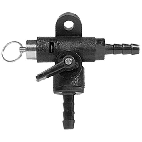 A black plastic Micro Matic beer gas distributor with a metal hook.