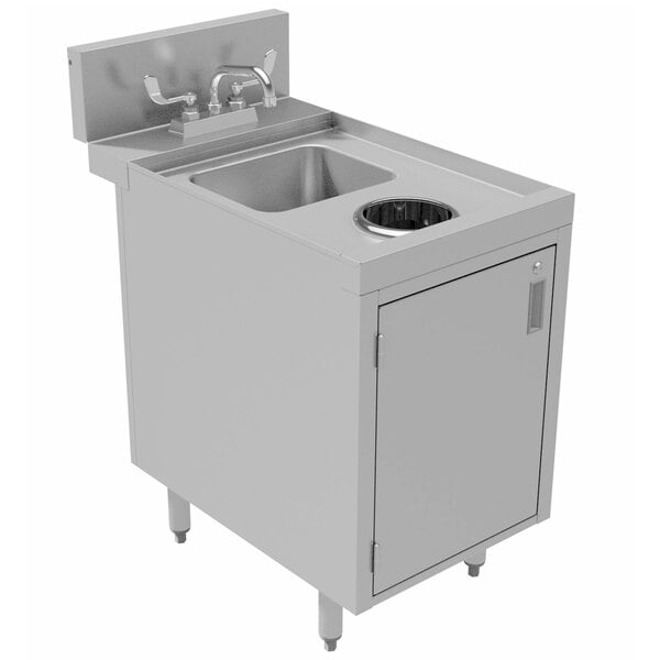 Advance Tabco PRWC-24-18-DR Prestige Series Stainless Steel Sink Cabinet with Door Waste Chute - 18" x 30"