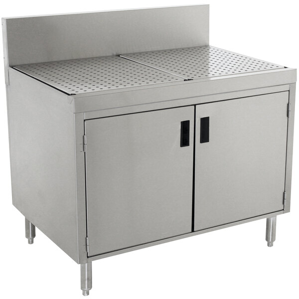 Advance Tabco PRSCD-19-42 Prestige Series Enclosed Stainless Steel Drainboard Cabinet with Doors - 42" x 25"