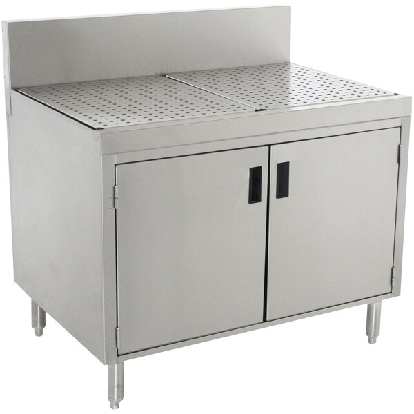 Advance Tabco PRSCD-19-24 Prestige Series Enclosed Stainless Steel Drainboard Cabinet with Doors - 24" x 25"