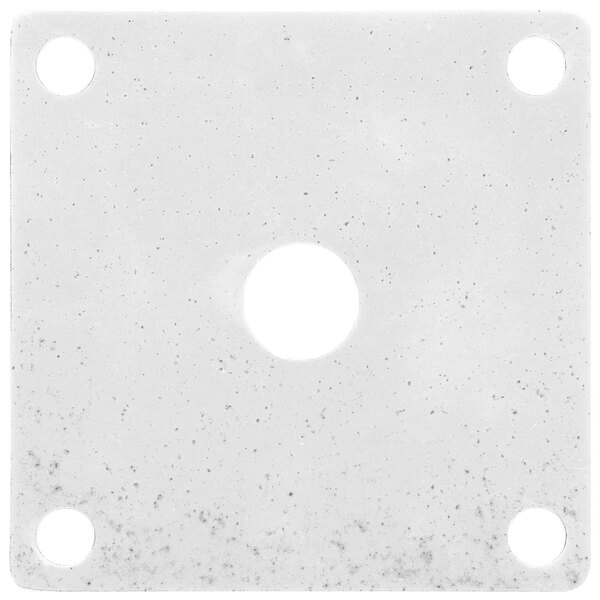 A white square melamine false bottom with holes.