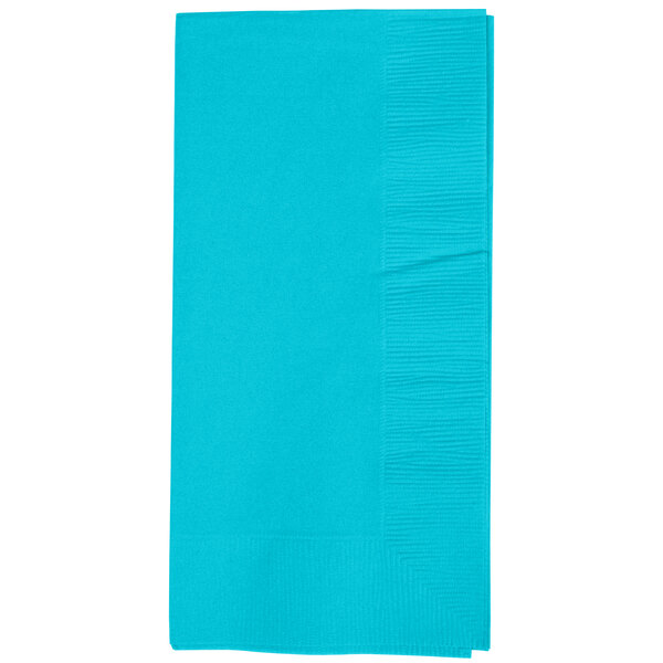 Bermuda Blue Paper Dinner Napkins, 2Ply 1/8 Fold Creative Converting