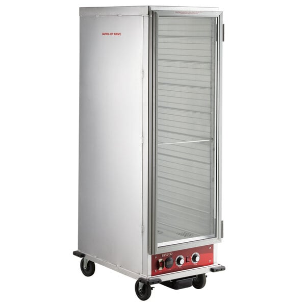 An Avantco full size insulated heated holding / proofing cabinet with a clear glass door.
