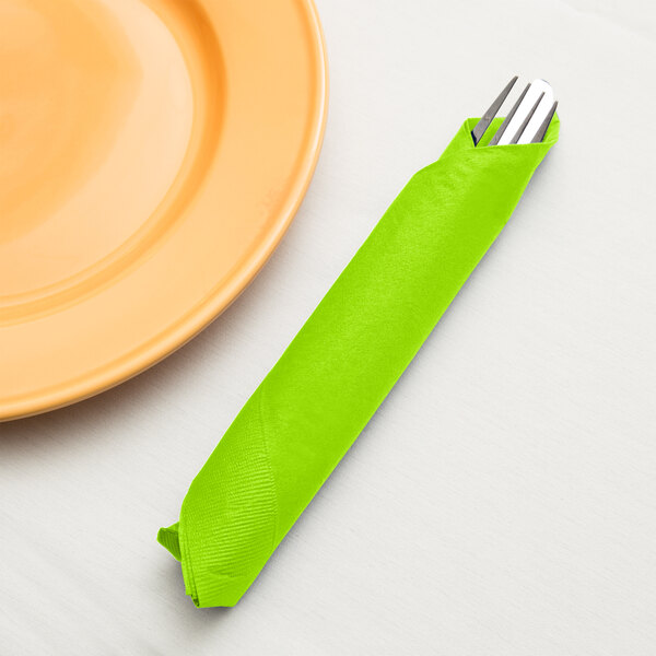 Fresh Lime Green Paper Dinner Napkin, 3Ply Creative Converting