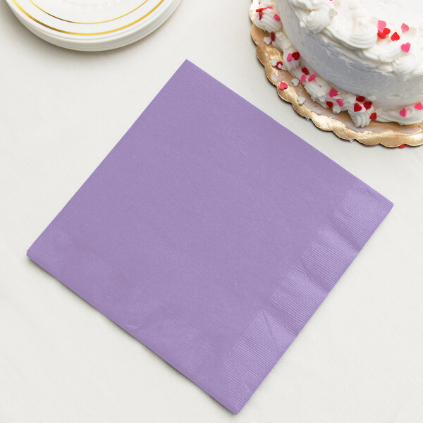 Luscious Lavender Purple Paper Dinner Napkin, 3-Ply - Creative Converting 59193B - 250/Case
