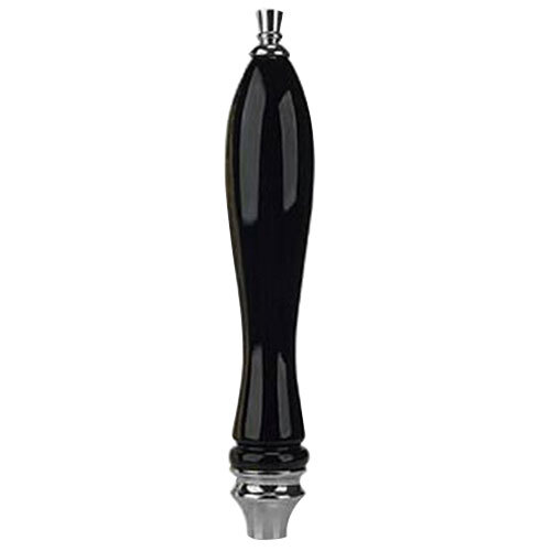 Micro Matic 5400 11 1/2" Black Pub-Style Beer Tap Handle with Silver Finial and Ferrule